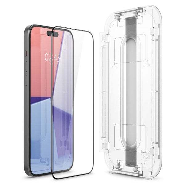 HERDET GLASS SPIGEN GLAS.TR "EZ FIT" FC 2-PACK IPHONE 15 PLUS SVART