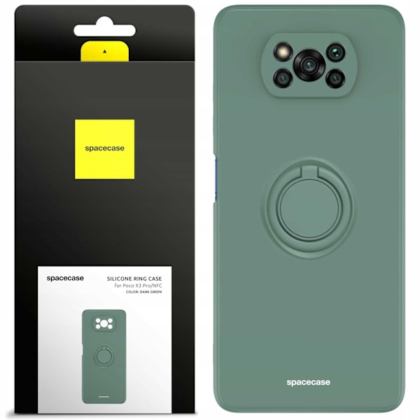 Spacecase Silikonecase Ring För Poco X3 Pro Nfc Mörkgrön Skydd