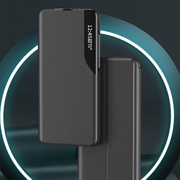 Eco Leather View Case stilig etui med klaff og stativfunksjon for Xiaomi Redmi Note 11S / Note 11 blå