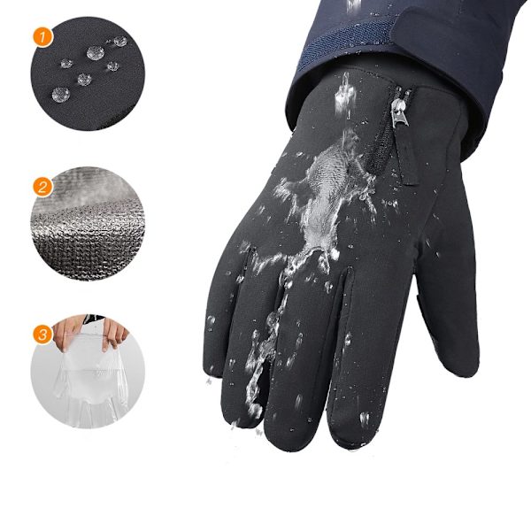 SKRIDSIKRE VINTER SPORT TELEFON HANDSKER (STØRRELSE L) SORT