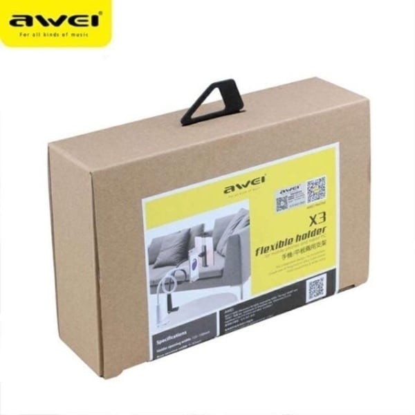 AWEI X3 skrivbordshållare 4"-10,5" vit/vit lång arm