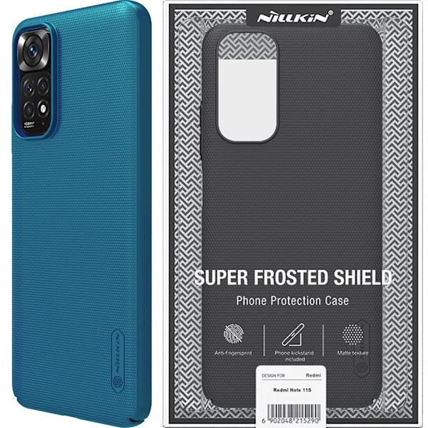 Nillkin Super Frosted Shield-forsterket deksel + stativ for Xiaomi Redmi Note 11S / Note 11 Blue