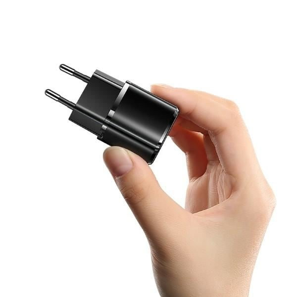 USAMS Lad. nätverk. 1xUSB-C T36 mini 20W (endast huvud) PD3.0 Snabbladdning svart/svart CC124TC01 (US-CC124)