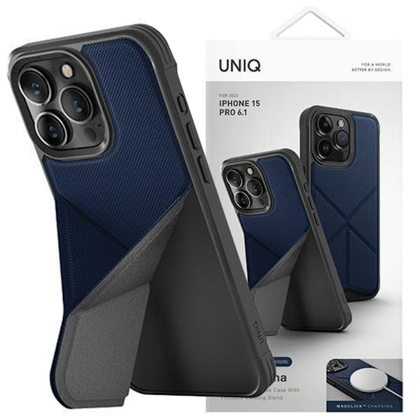 UNIQ-deksel Transforma iPhone 15 Pro Max 6.7 Magclick Lader blå/elektrisk blå