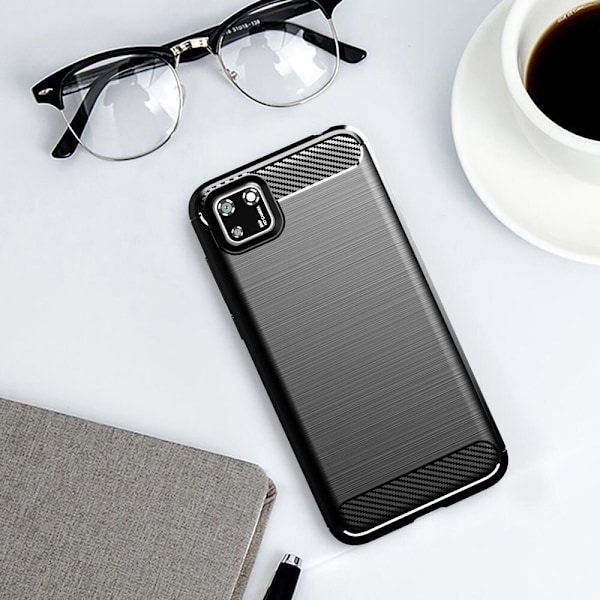 Carbon Case fleksibelt deksel for Huawei Y5p blå