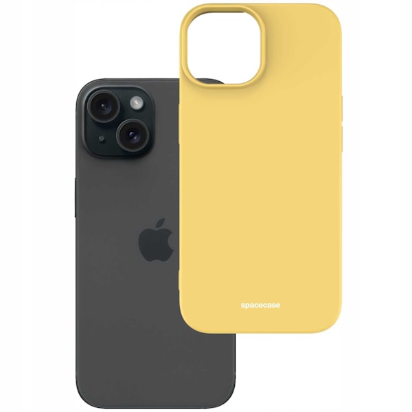 Spacecase Silikonecase För Iphone 15 Case Gult Skydd