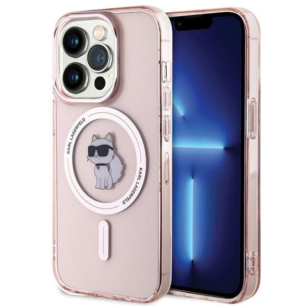 Karl Lagerfeld IML Choupette MagSafe-deksel til iPhone 15 Pro Max - Rosa