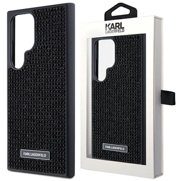 Karl Lagerfeld Rhinestone Metal Logo Deksel til Samsung Galaxy S24 Ultra - Svart
