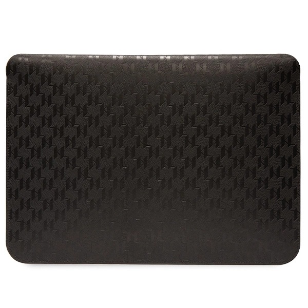 KARL LAGERFELD SAFFIANO MONOGRAM IKONIK ETUI TIL EN 14" BÆRBAR COMPUTER - SORT
