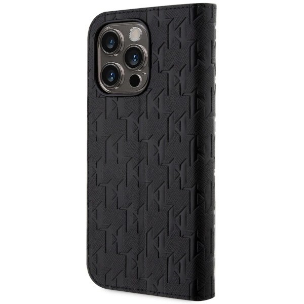 KARL LAGERFELD SAFFIANO MONOGRAM ETUI TIL IPHONE 14 PRO MAX - SORT