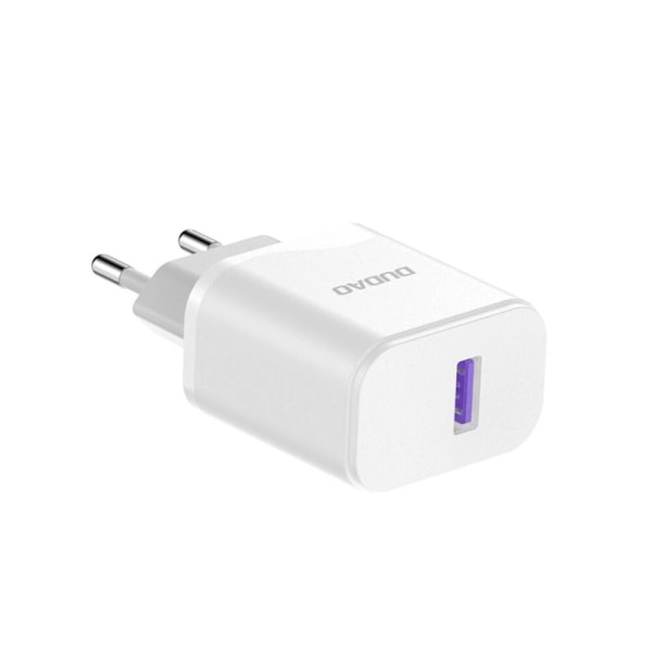 Dudao A20EU USB-A 18W vegglader - hvit + USB-A - Lightning-kabel