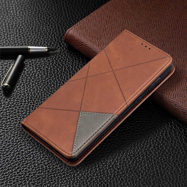 Zaps Origami Väska Galaxy S21+ Brunt Läderväska