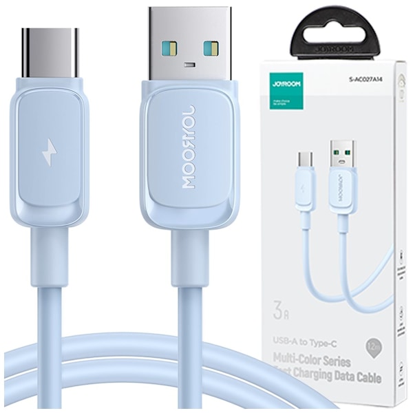 USB - USB C 3A kabel 1,2 m Joyroom S-AC027A14 - blå