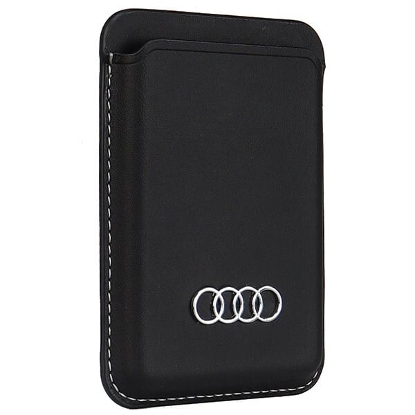 Audi Syntetläder magnetisk plånbok kompatibel med MagSafe - svart