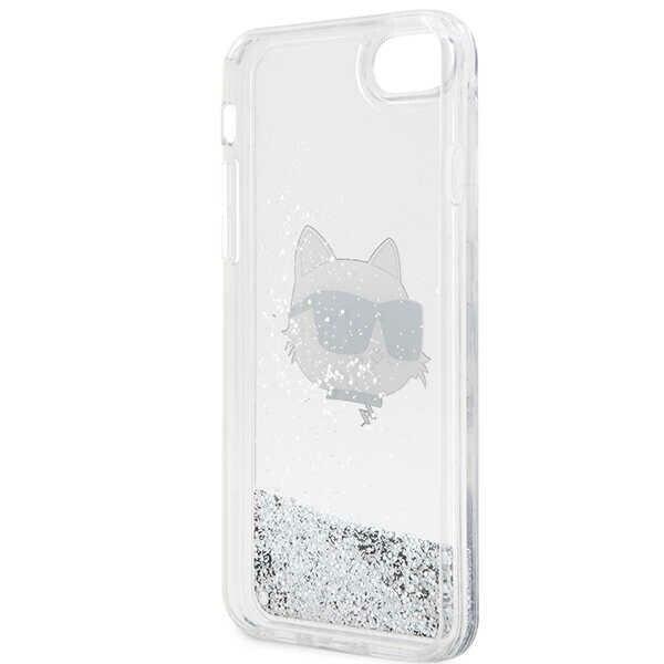 Karl Lagerfeld KLHCI8LNCHCS deksel iPhone 7/8/ SE 2020 / SE 2022 - sølv Glitter Choupette Head