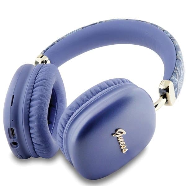 Guess GCube Metallic Script Logo Bluetooth-øretelefoner - lilla