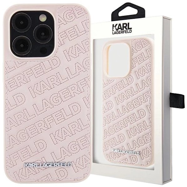 Karl Lagerfeld Quilted K Pattern Deksel til iPhone 15 - Rosa