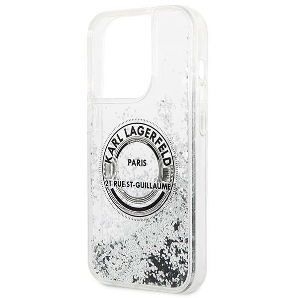 Karl Lagerfeld KLHCP14XLCRSGRS Deksel til iPhone 14 Pro Max - Sølv Liquid Glitter RSG