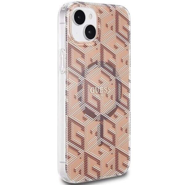 Guess IML GCube MagSafe beskyttelsesdeksel til iPhone 15 Plus / 14 Plus - brun