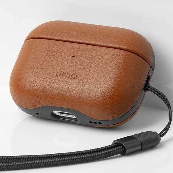 UNIQ veske Terra AirPods Pro 2 ekte skinn brun/kolabrunt