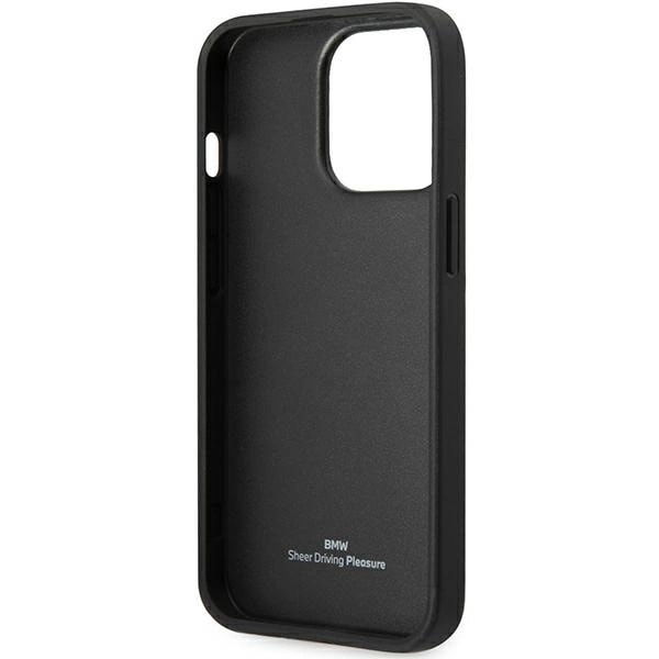 BMW LÆDER BLUE DOTS ETUI TIL IPHONE 14 PRO MAX - SORT