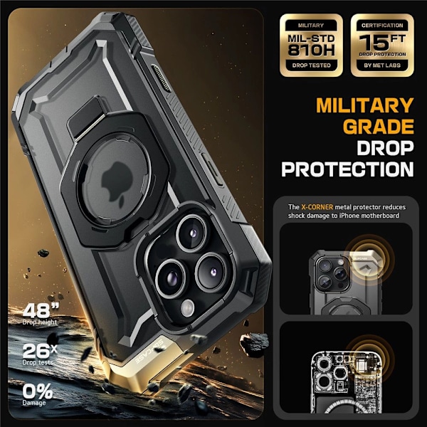 SUPCASE UB GRIP MAG ETUI MED MAGSAFE TIL IPHONE 16 PRO MAX - SORT