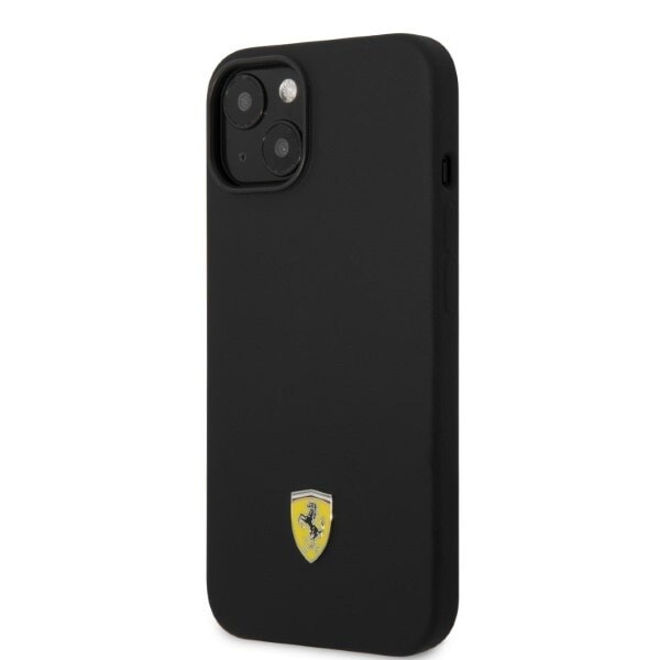 Ferrari FEHMSIP14MBK iPhone 14 Plus 6.7 svart/svart hardt deksel silikonmetalllogo Magsafe