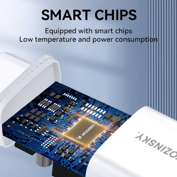 Wozinsky CWCUCW 30W USB-C / 2 x USB-A vegglader - hvit