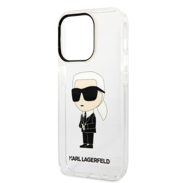 Karl Lagerfeld KLHCP14LHNIKTCT iPhone 14 Pro 6.1 gjennomsiktig hardt deksel Ikonik Karl Lagerfeld