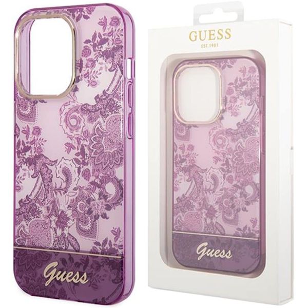 Guess GUHCP14LHGPLHF iPhone 14 Pro 6.1 fuchsia/fuschia hardt deksel porselenssamling