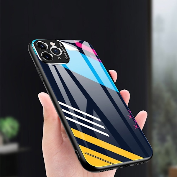 Farget glassdeksel herdet glass med kameradeksel for iPhone 11 Pro Max Model 1