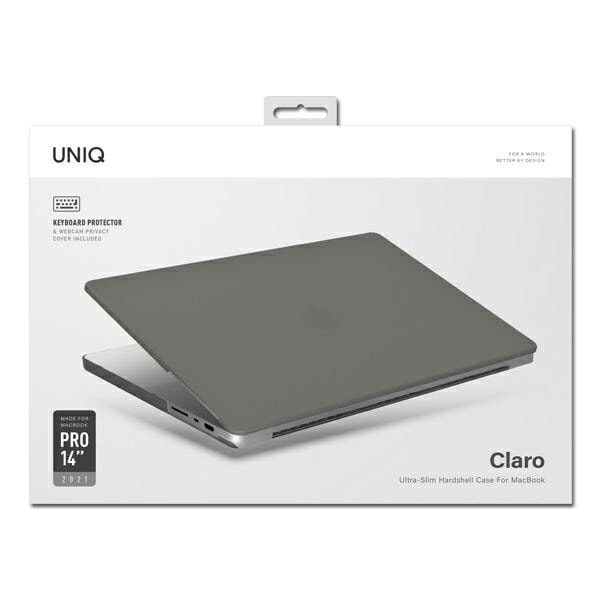 UNIQ-deksel Claro MacBook Pro 14 (2021) gjennomsiktig grå/røykmattgrå