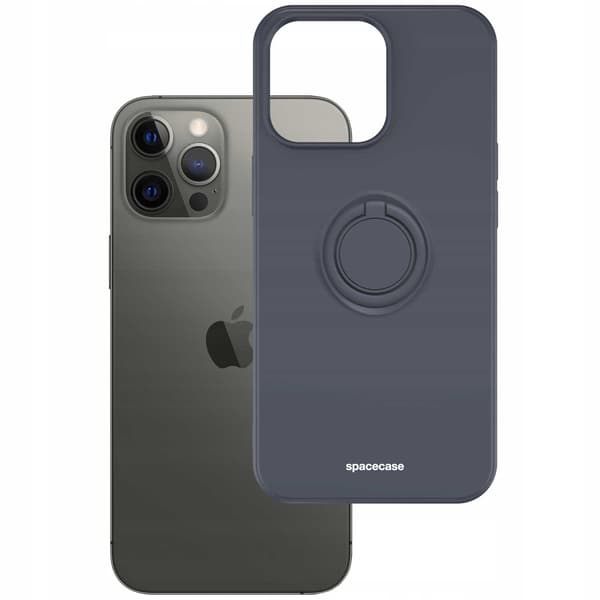 Spacecase Silikon Ringfodral För Iphone 13 Pro Svart Väska