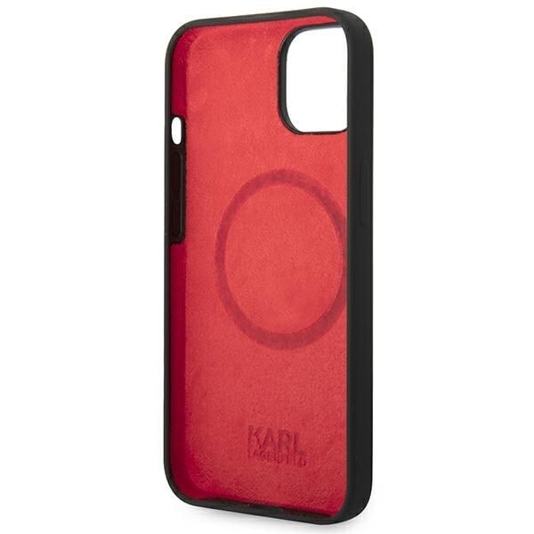 KARL LAGERFELD SILIKONE PLAQUE MAGSAFE ETUI TIL IPHONE 14 PLUS - SORT