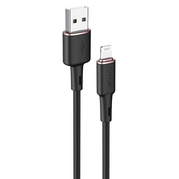 ACEFAST KABEL LANG STÆRK MFI USB - LYN 1,2M 2,4A SORT