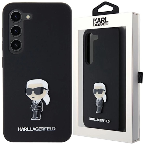 Karl Lagerfeld Silikon Ikonik Metal Pin Deksel til Samsung Galaxy S24+ - Svart