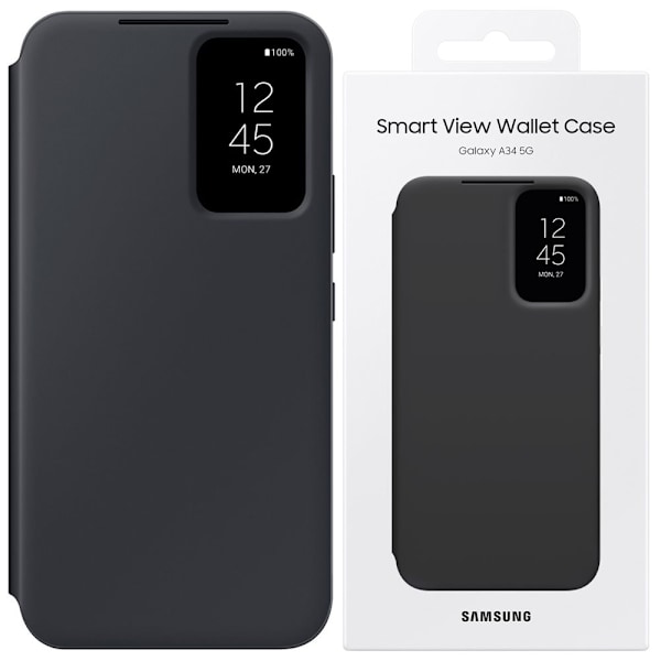 Samsung Smart View Wallet EF-ZA356CBEGWW Flip-deksel til Samsung Galaxy A35 - svart