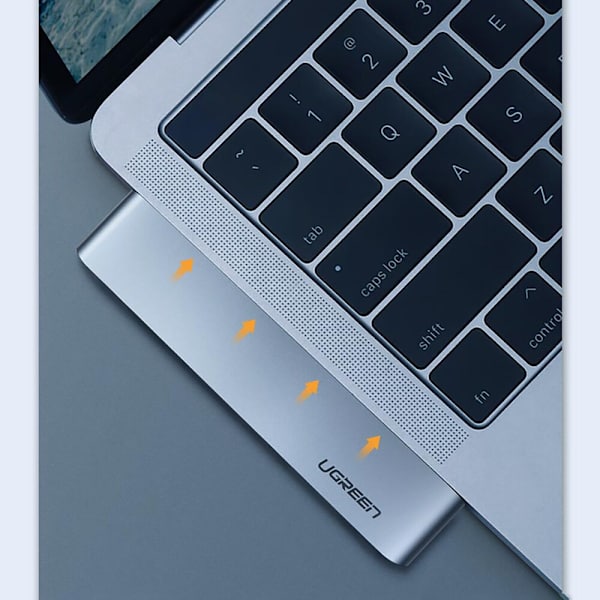 UGREEN MULTIFUNKTIONEL HUB 3 USB TF SD USB TIL MACBOOK PRO AIR GREY