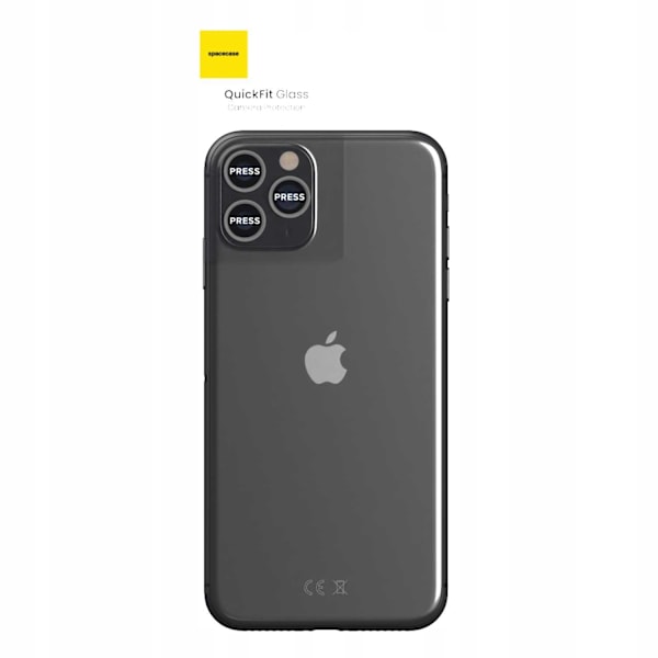 Spacecase Härdat Glas Quickfit-Kamera För Iphone 11 Pro Max 12 Svart
