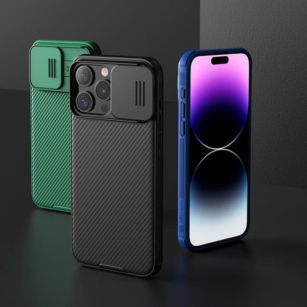 NILLKIN LÆDERCASE KAMERACOVER TIL IPHONE 15 PRO MAX BLUE