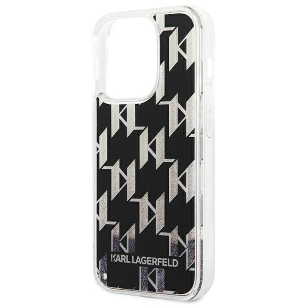 KARL LAGERFELD LIQUID GLITTER MONOGRAM COVER TIL IPHONE 14 PRO - SORT