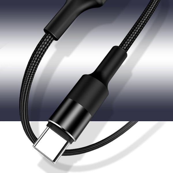 USAMS Flätad kabel U5 2A USB-C svart/svart 1,2m SJ221TC01 (US-SJ221)