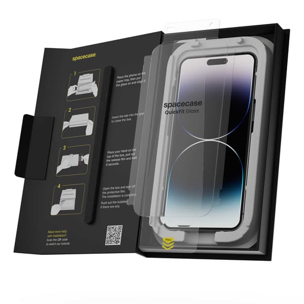 Spacecase Quickfit Härdat Glas För Iphone 14 Pro Max Skärmskydd