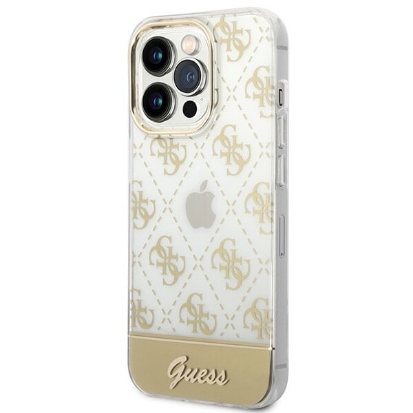 Gjett GUHCP14LHG4MHG iPhone 14 Pro 6.1 Gull/gull hardt deksel 4G mønsterskript