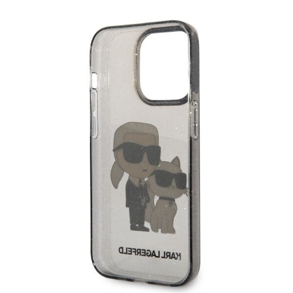 KARL LAGERFELD GLITTER KARL&CHOUPETTE ETUI TIL IPHONE 14 PRO - SORT