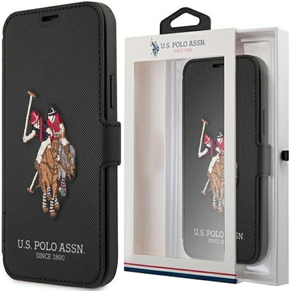 US Polo USFLBKP12LPUGFLBK iPhone 12 Pro Max 6.7 svart/svart bok Polo Embroidery Collection