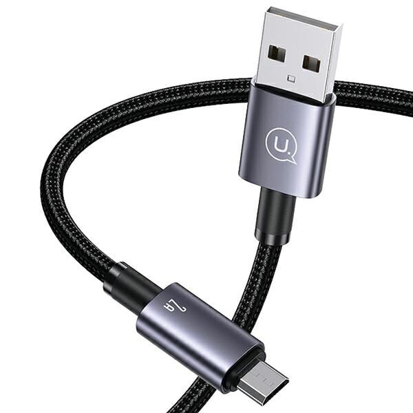 USAMS USB till mikro-USB-kabel 2A 1,2 m snabbladdning stål/lack SJ668USB01 (US-SJ668)