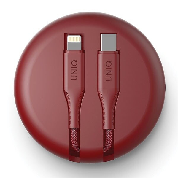 UNIQ MFI Halo USB-C-Lightning-kabel 18W nylon tvunnet 1,2m rød/karmin