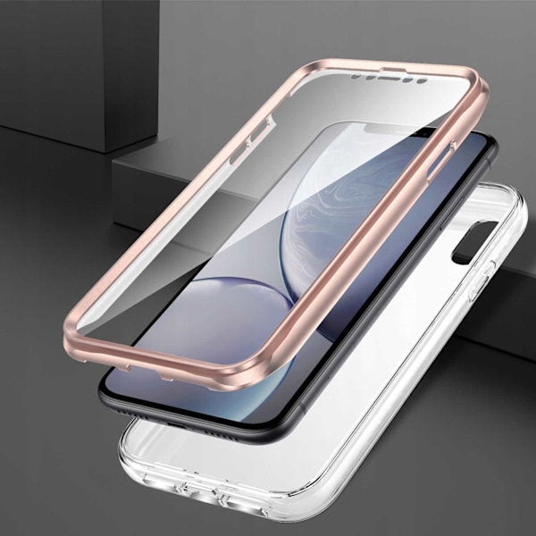 Spacecase Fodral Marble 360 Skydd För Iphone Xr Vit Rosa