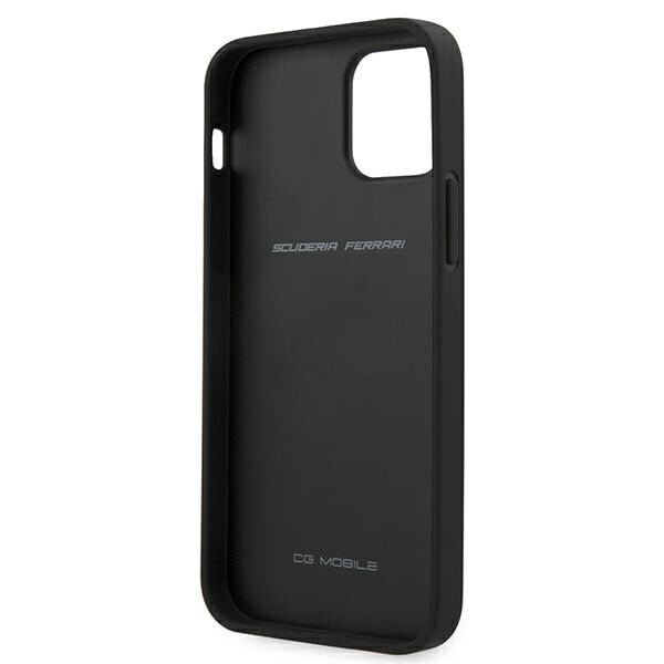 FERRARI OFF TRACK LÆDER NYLON STRIPE COVER TIL IPHONE 12 PRO MAX - SORT